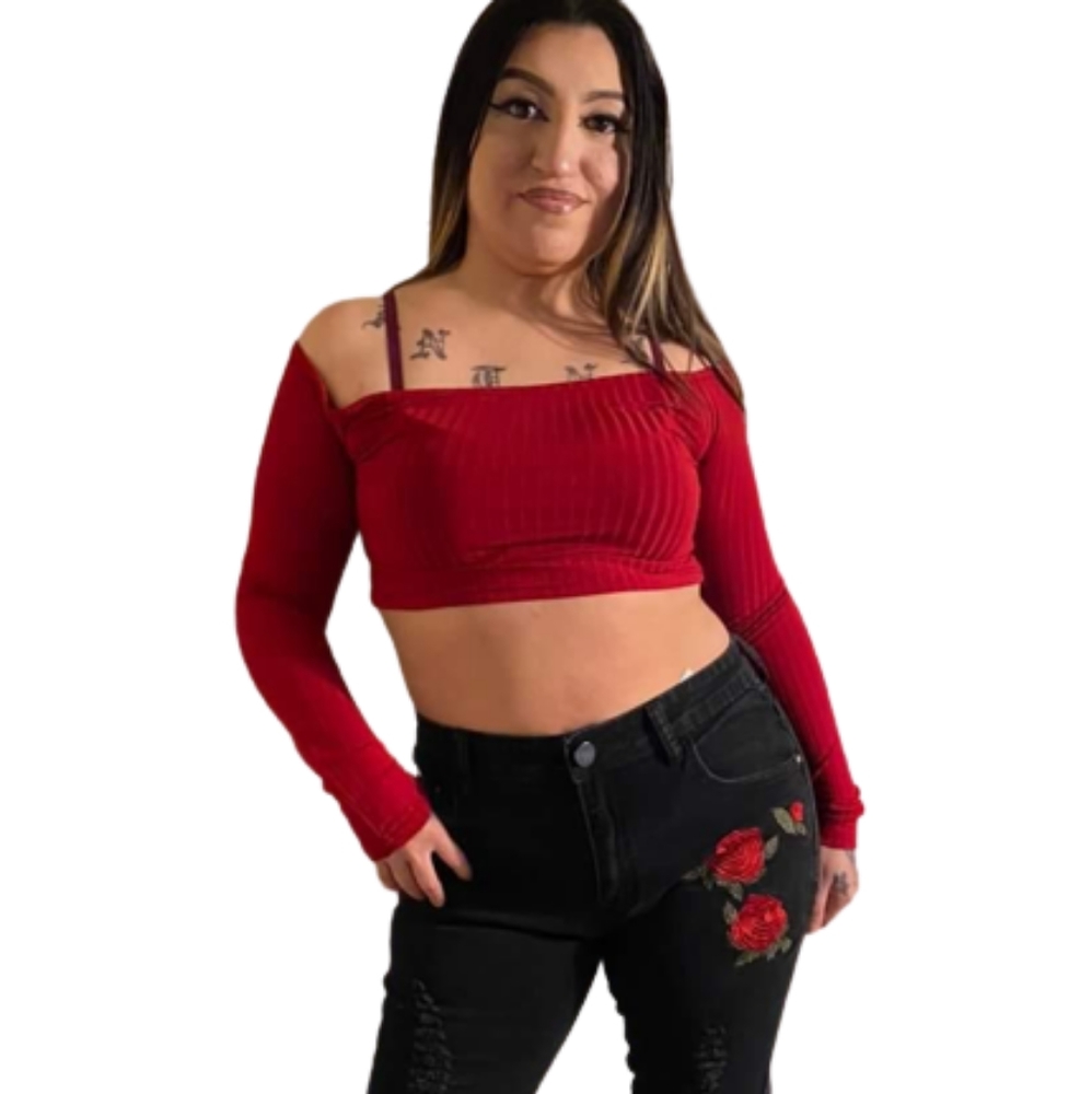 Black rose embroidered pants